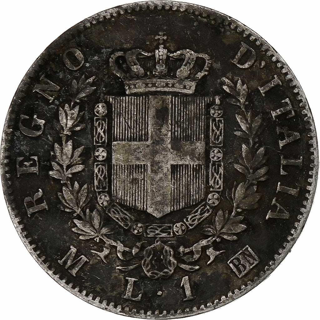 Italie, Vittorio Emanuele II, Lira, 1863, Milan, Argent, TB, KM:5a.1