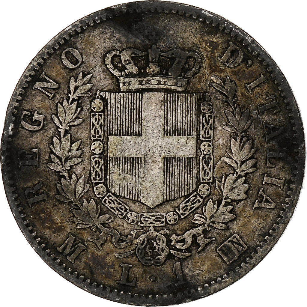 Italy, Vittorio Emanuele II, Lira, 1863, Milan, Silver, VF(20-25), KM:5a.1