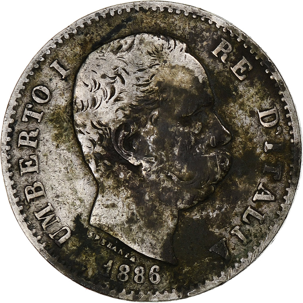 Italy, Umberto I, Lira, 1886, Rome, Silver, F(12-15), KM:24.1