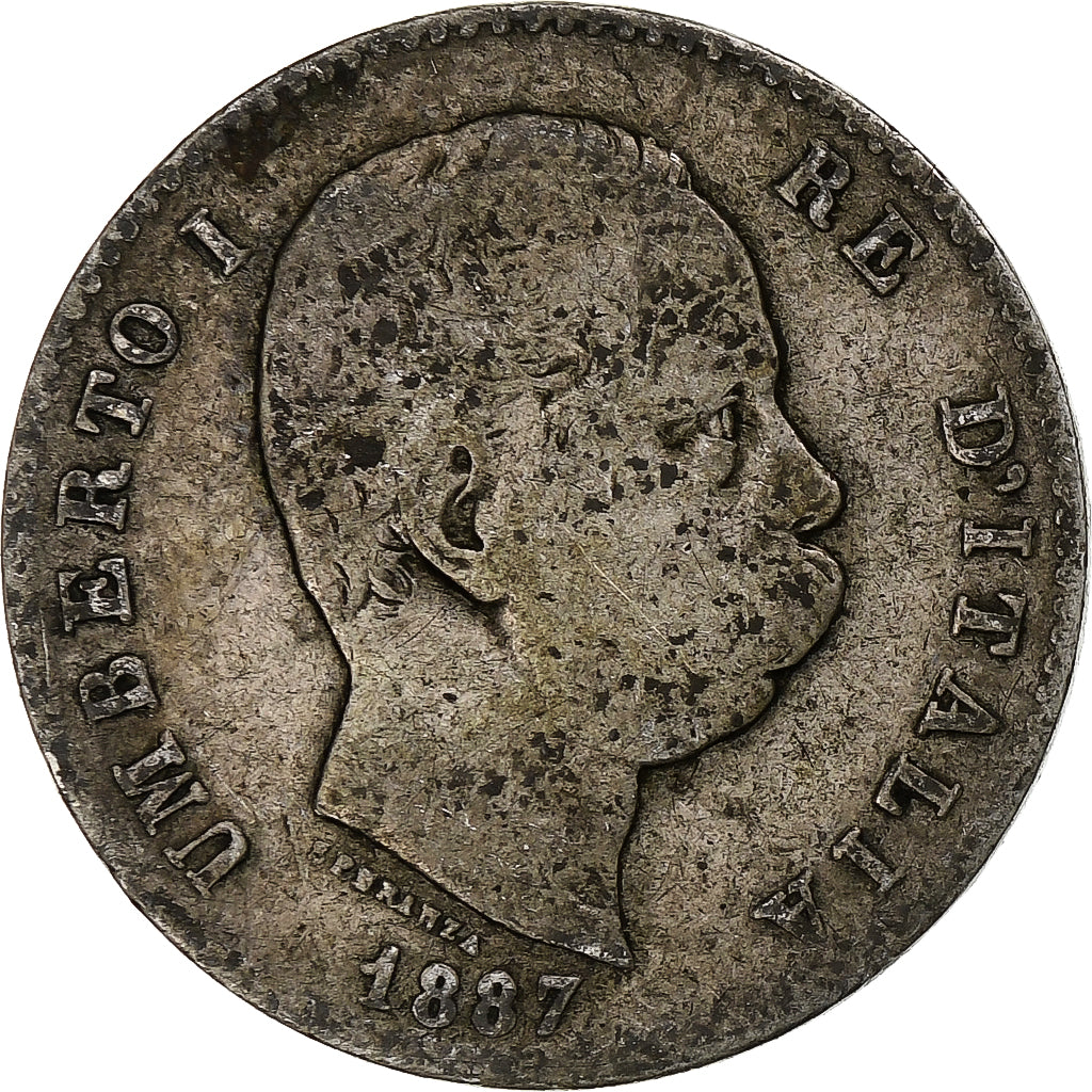 Italy, Umberto I, Lira, 1887, Milan, Silver, F(12-15), KM:24.2