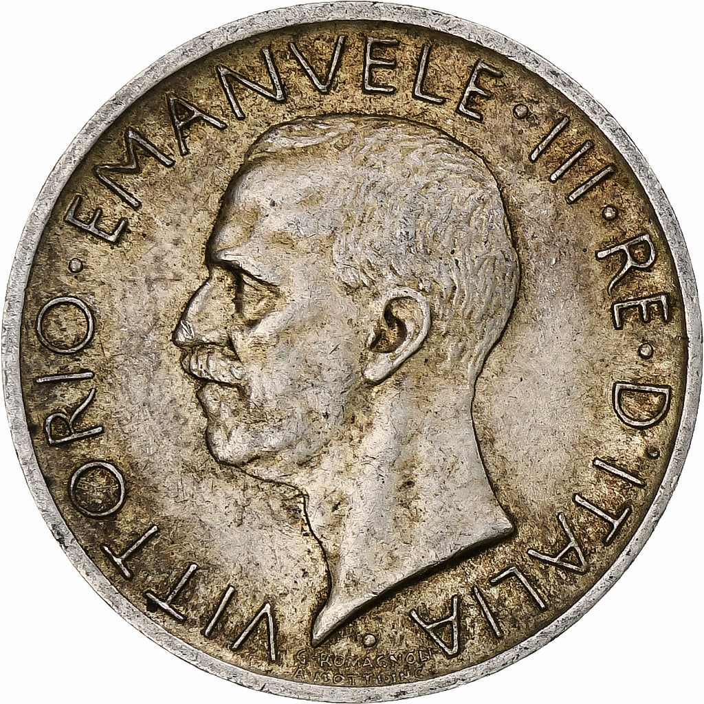 Italy, Vittorio Emanuele III, 5 Lire, 1927, Rome, Silver, AU(50-53), KM:67.2
