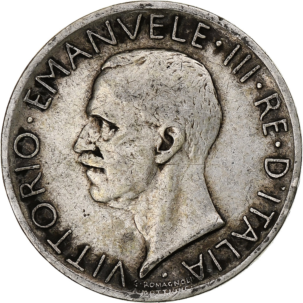 Italia, Vittorio Emanuele III, 5 Lire, 1929, Rome, Argento, BB, KM:67.2
