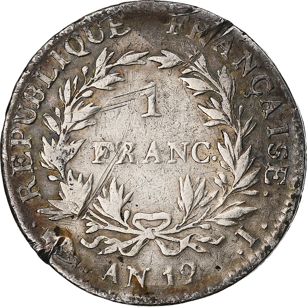 França, Franc, Napoléon I, An 12, Limoges, Prata, VF(20-25), KM:649.6