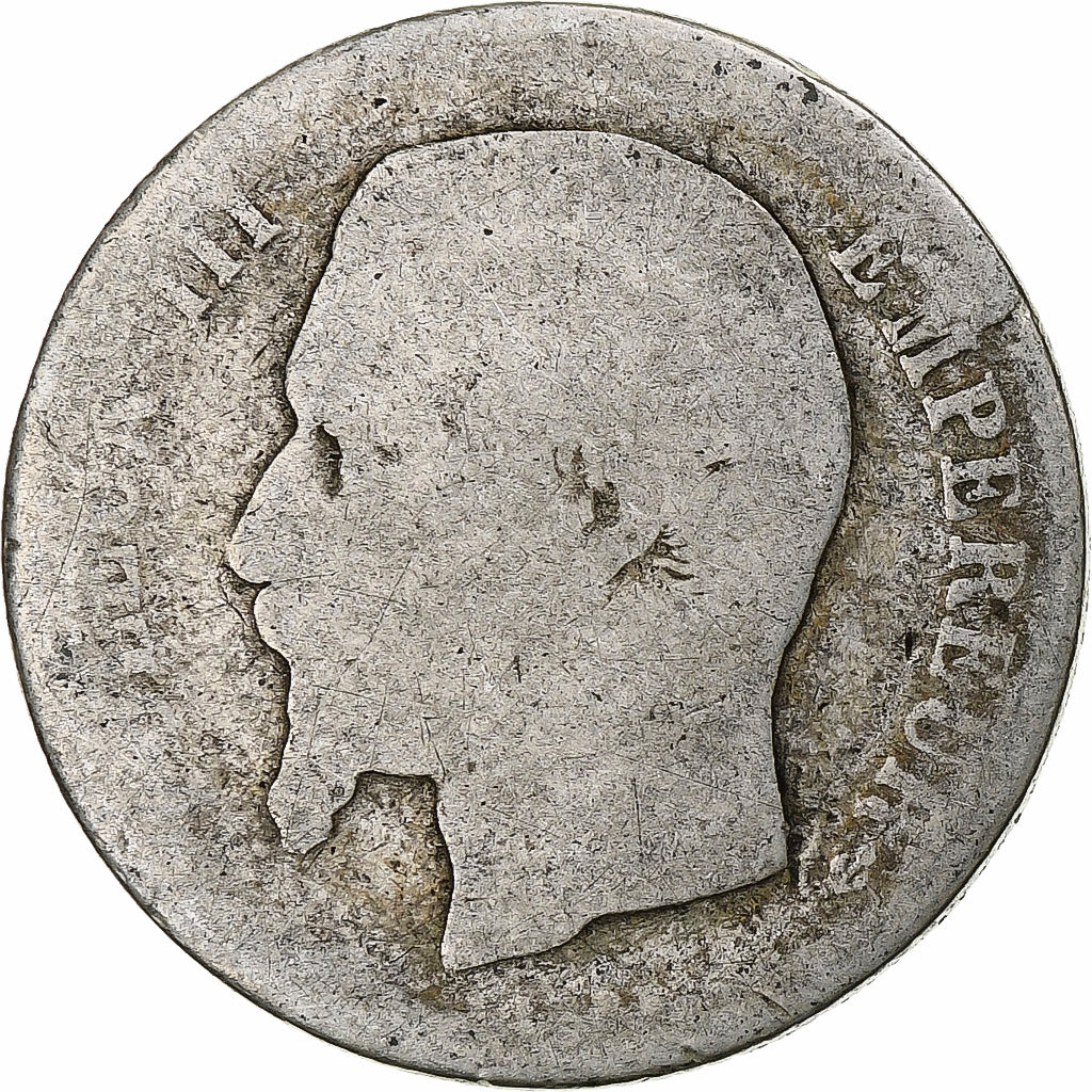 França, Franc, Napoléon III, 1856, Lyon, Prata, G(4-6), Gadoury:460, KM:779.3