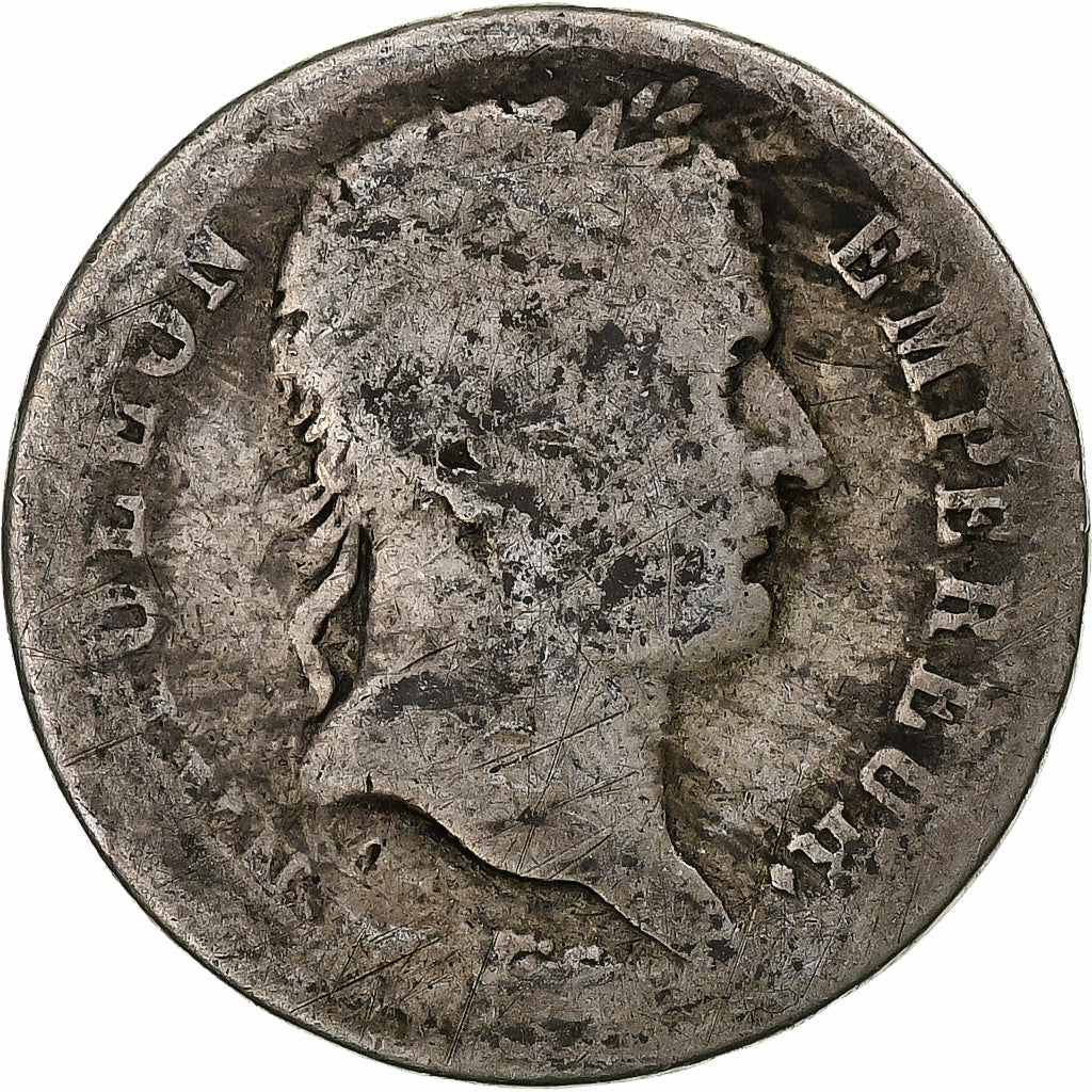 Francja, Franc, Napoléon I, 1808, Lyon, Srebro, G(4-6), Gadoury:446, KM:682.4