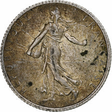 Francia, Franc, Semeuse, 1917, Paris, Rotated Die Error, Argento, BB, KM:844.1