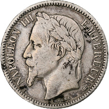 Francia, Napoleon III, Franc, 1866, Strasbourg, Argento, MB, Gadoury:463