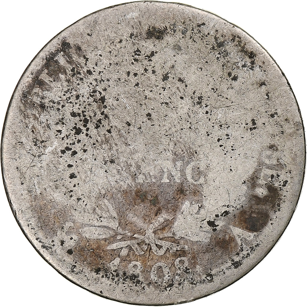 França, Franc, Napoléon I, 1808, Paris, Prata, G(4-6), Gadoury:446, KM:682.1