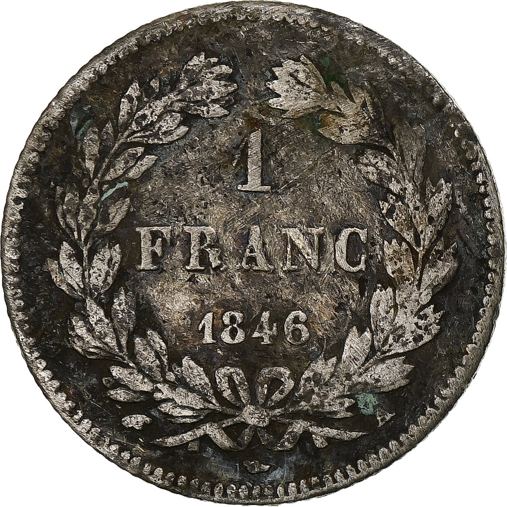 France, Franc, Louis-Philippe, 1846, Paris, Silver, VG(8-10), Gadoury:453