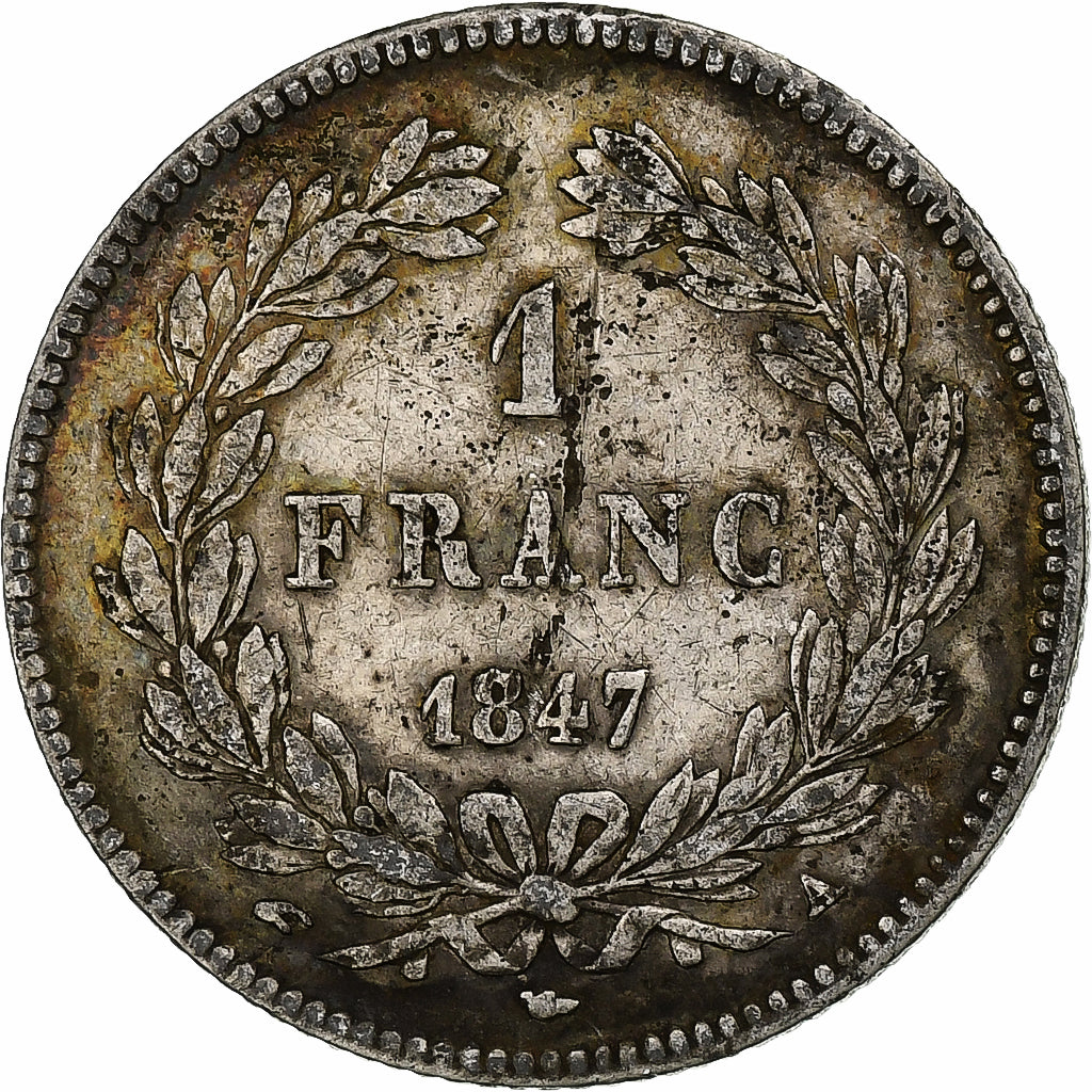 France, Franc, Louis-Philippe, 1847, Paris, Silver, VF(30-35), Gadoury:453