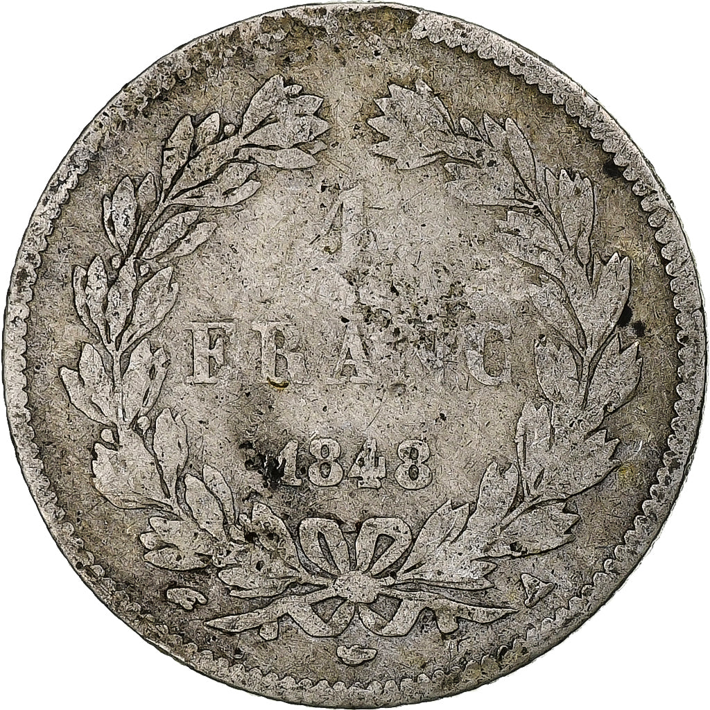 Francja, Franc, Louis-Philippe, 1848, Paris, Srebro, F(12-15), Gadoury:453