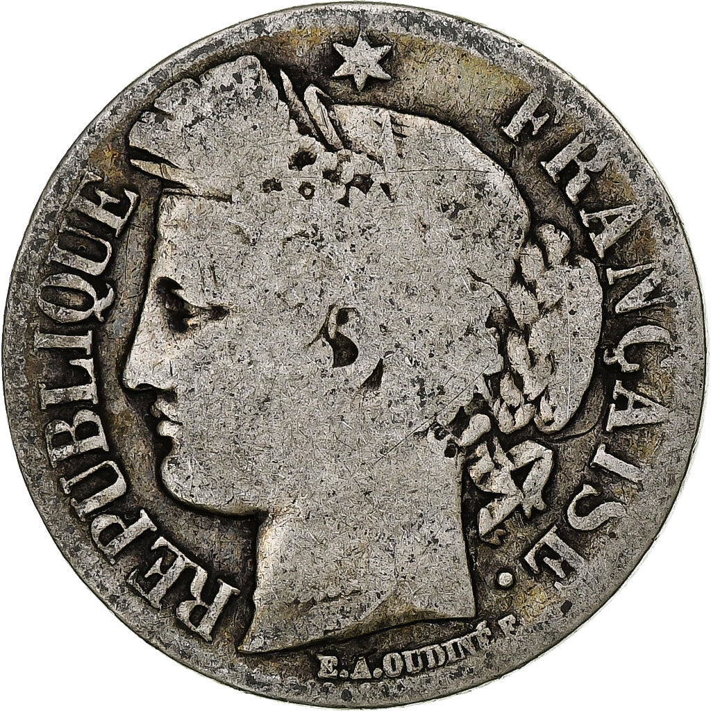 France, Franc, Cérès, 1849, Paris, Silver, VG(8-10), KM:759.1