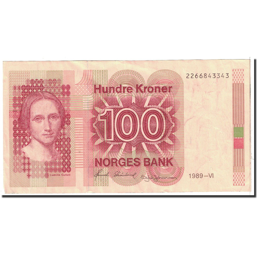 Banknot, Norwegia, 100 Kroner, 1988, Undated, KM:43d, AU(50-53)