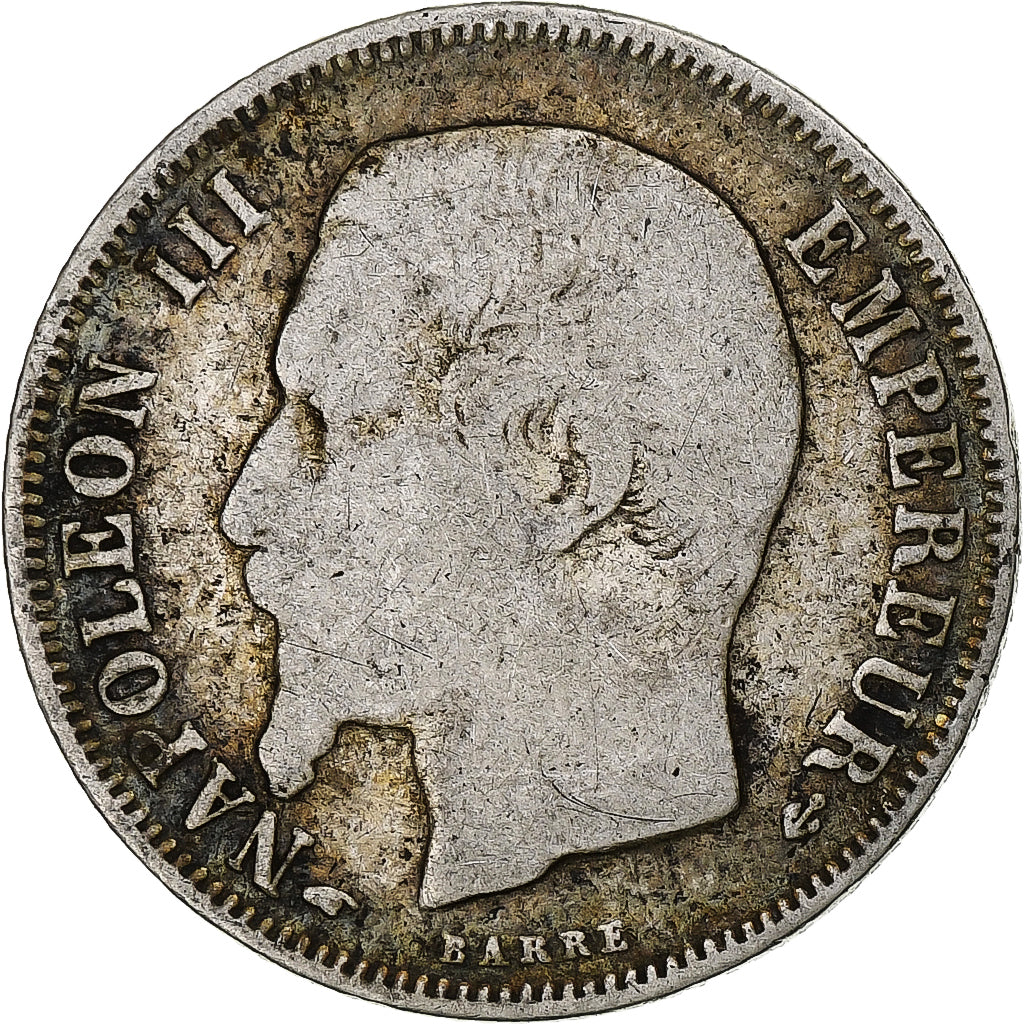 França, Franc, Napoléon III, 1856, Paris, Prata, F(12-15), Gadoury:460