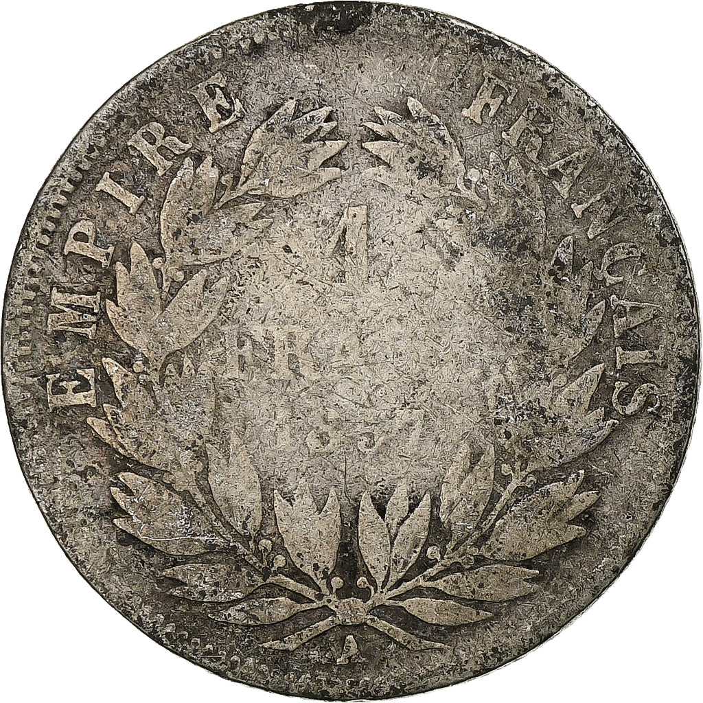 France, Franc, Napoléon III, 1857, Paris, Silver, VG(8-10), Gadoury:460