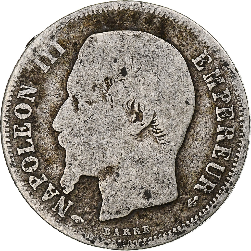 França, Franc, Napoléon III, 1857, Paris, Prata, F(12-15), Gadoury:460