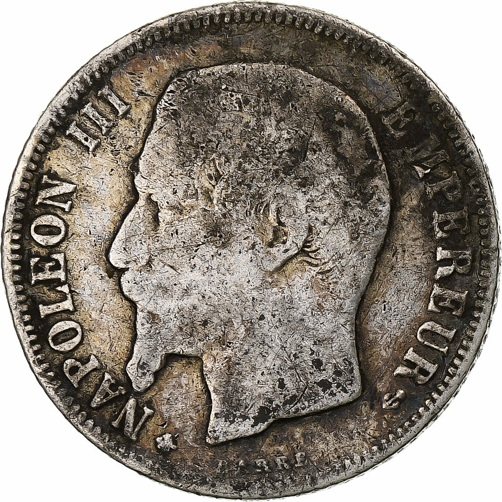 França, Franc, Napoléon III, 1860, Paris, Prata, F(12-15), Gadoury:460