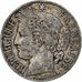 França, Franc, Cérès, 1872, Paris, Prata, VF(20-25), Gadoury:465a, KM:822.1