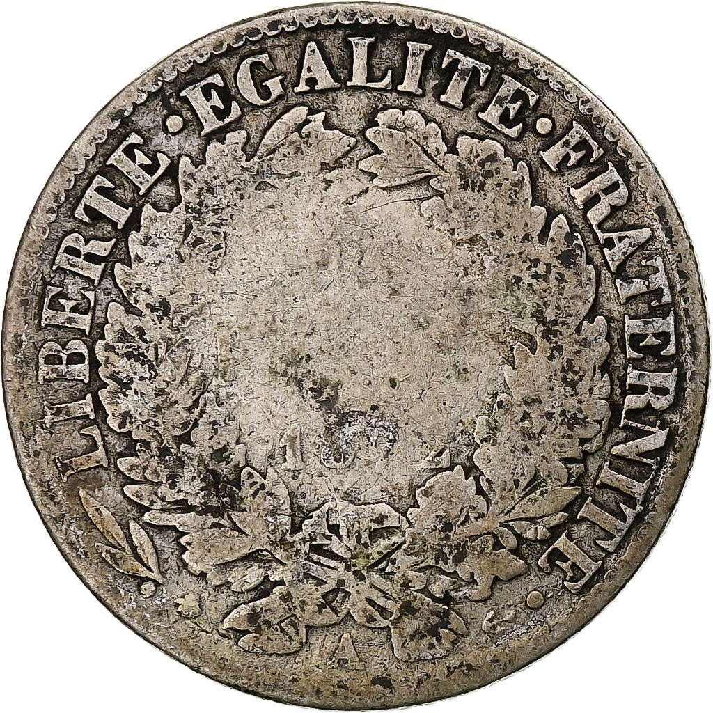 France, Franc, Cérès, 1872, Paris, grand A, Silver, F(12-15), Gadoury:465a