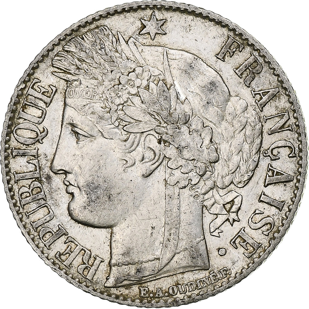 France, Franc, Cérès, 1888, Paris, Silver, AU(50-53), Gadoury:465a, KM:822.1