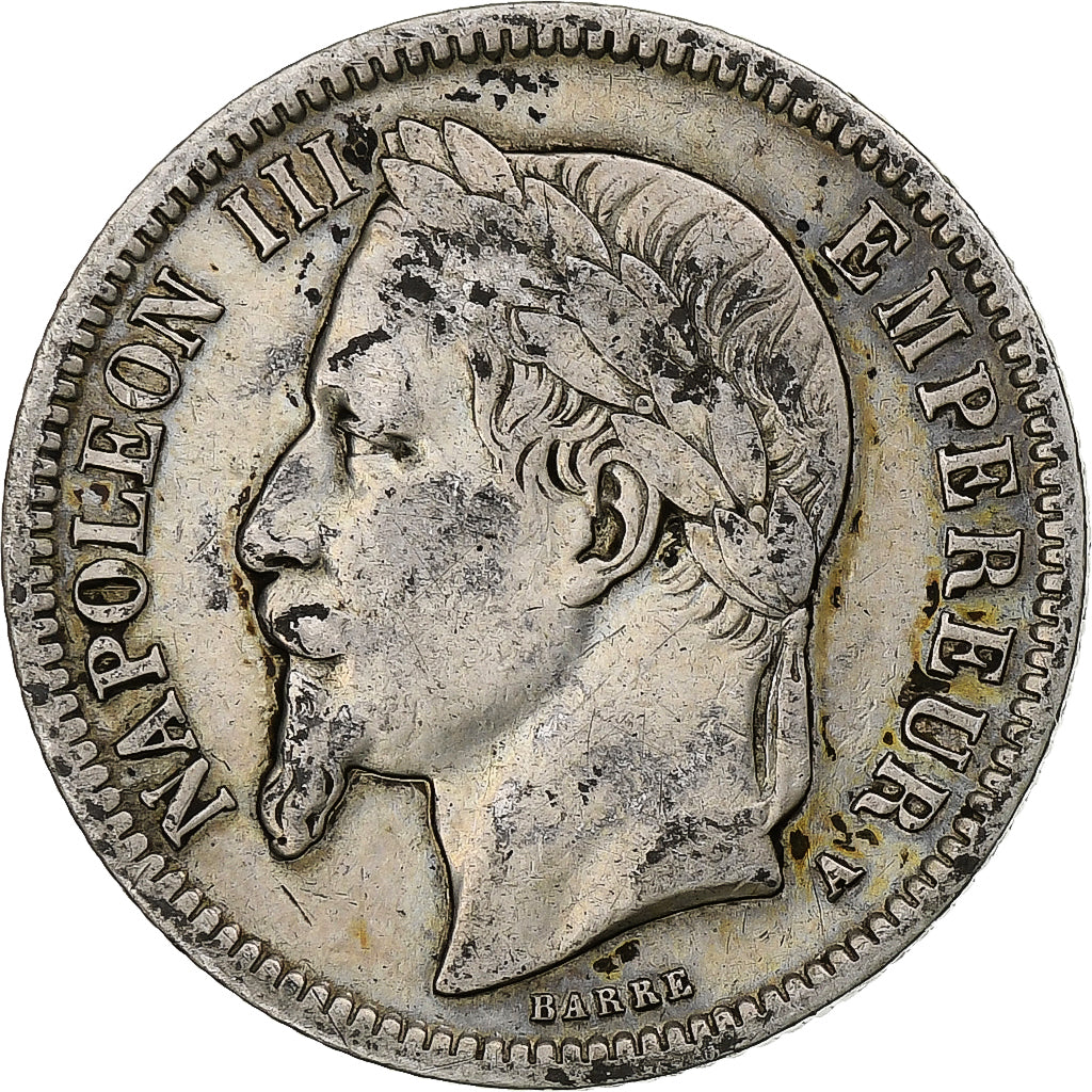 France, Franc, Napoléon III, 1866, Paris, Argent, TB+, KM:806.1