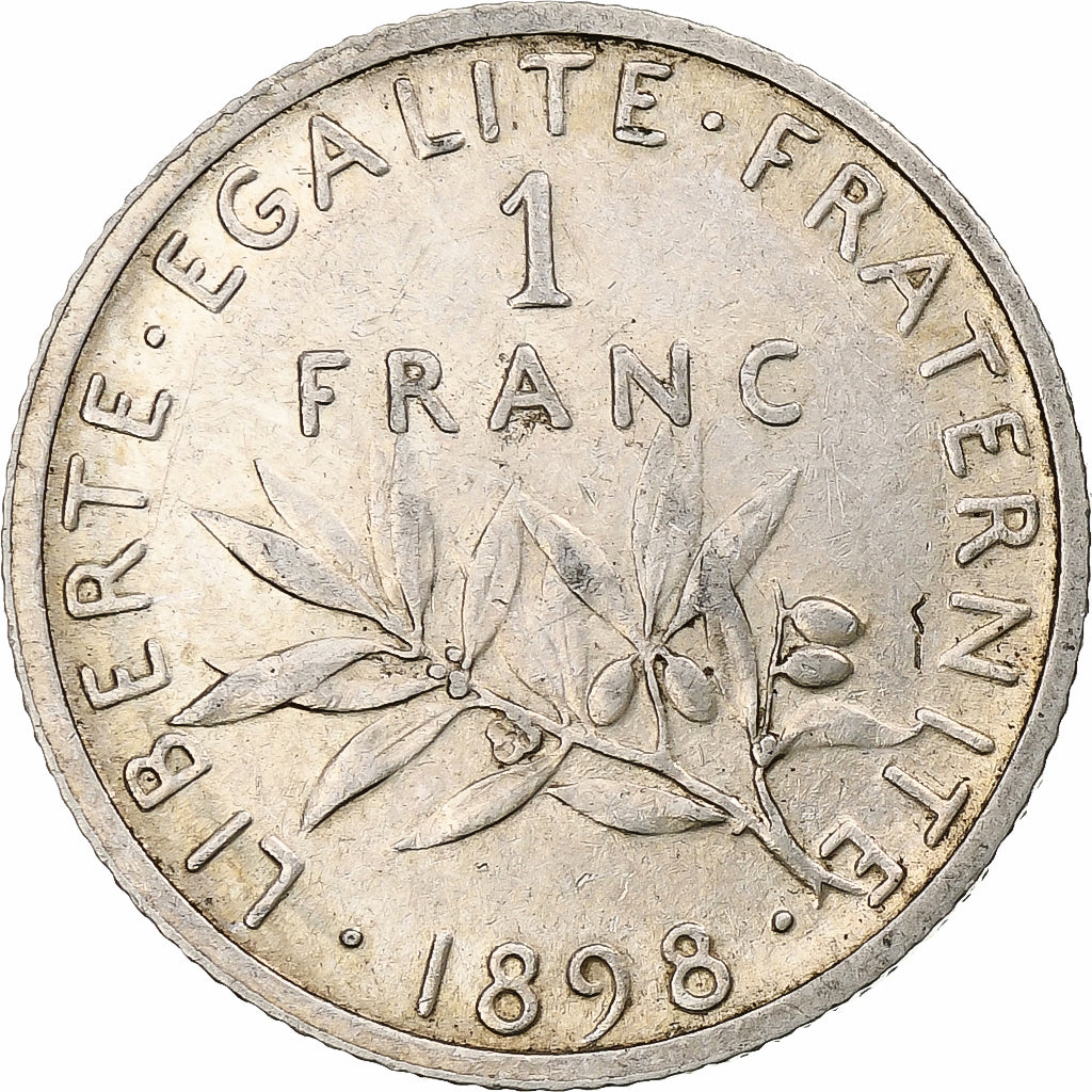 Francia, Franc, Semeuse, 1898, Paris, Plata, MBC, Gadoury:467, KM:844.1