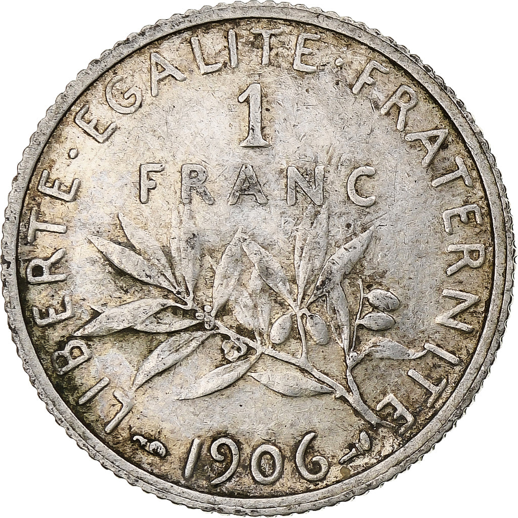 Francia, Franc, Semeuse, 1906, Paris, Plata, BC+, Gadoury:467, KM:844.1