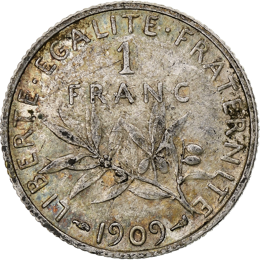 France, Franc, Semeuse, 1909, Paris, Argent, TTB+, Gadoury:467, KM:844.1