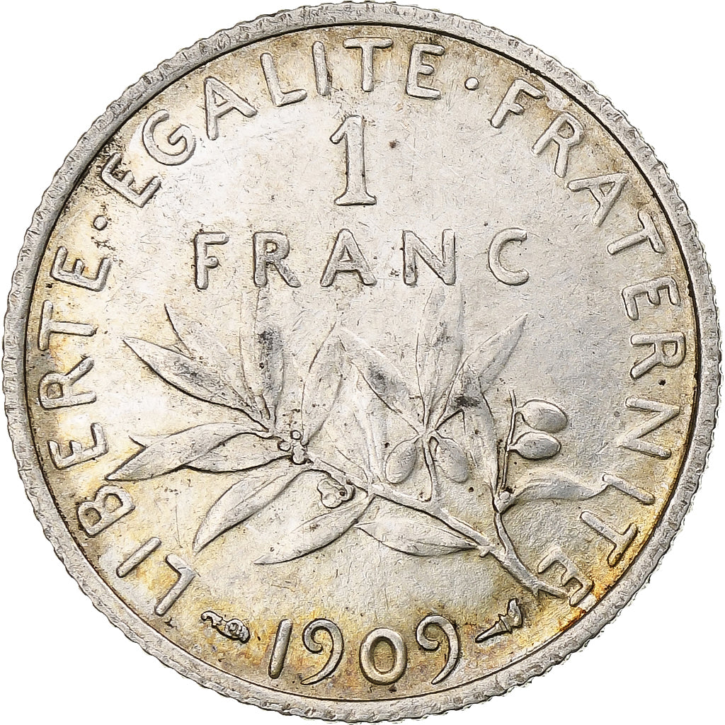 France, Franc, Semeuse, 1909, Paris, Argent, SUP, Gadoury:467, KM:844.1