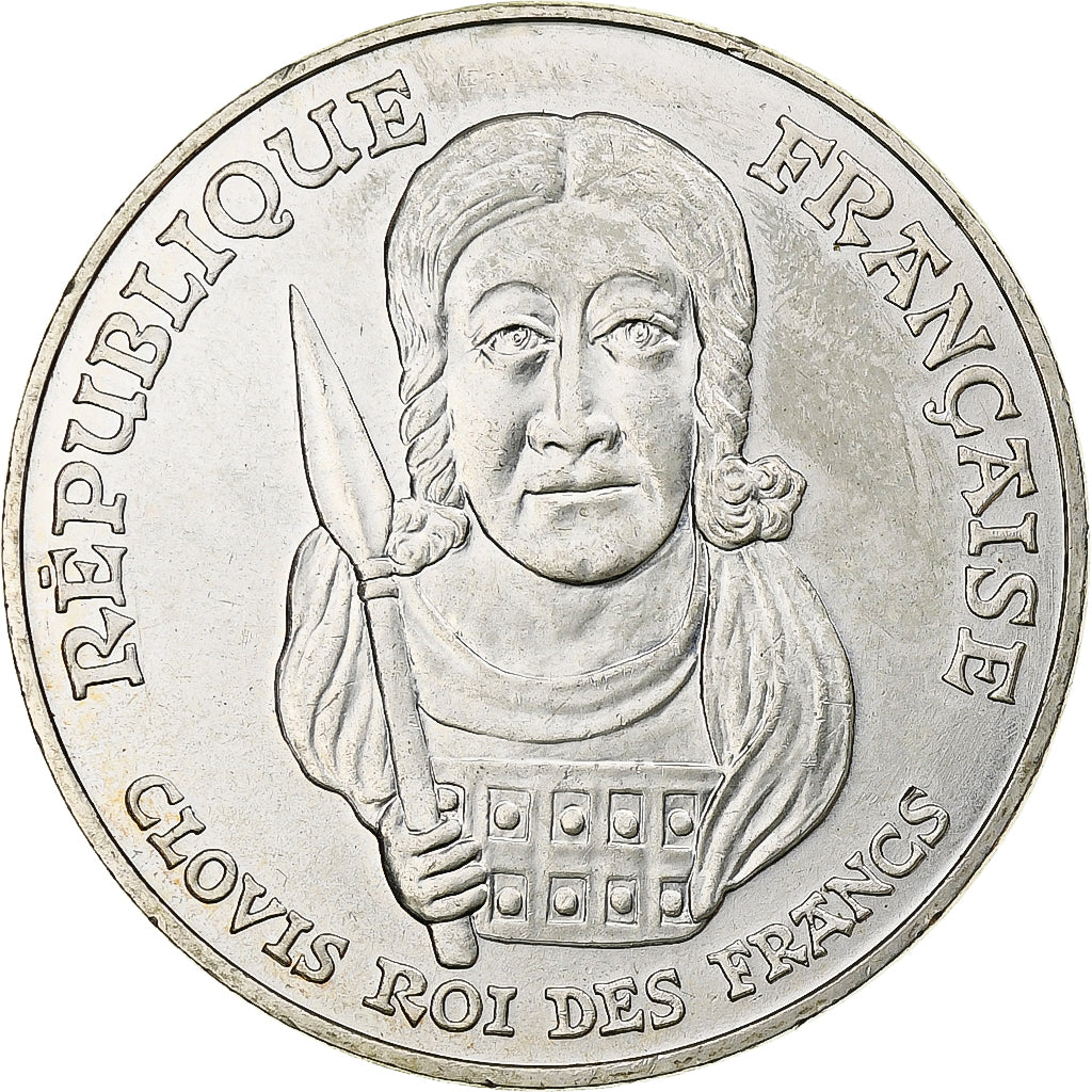 France, 100 Francs, Clovis, 1996, Silver, MS(60-62), Gadoury:953, KM:1180