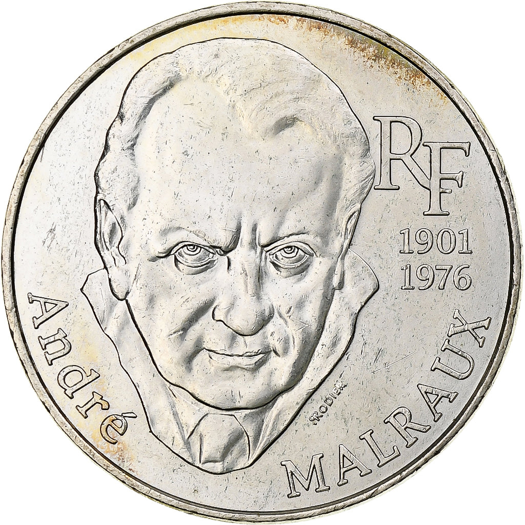 France, 100 Francs, André Malraux, 1997, Silver, AU(55-58), KM:1188