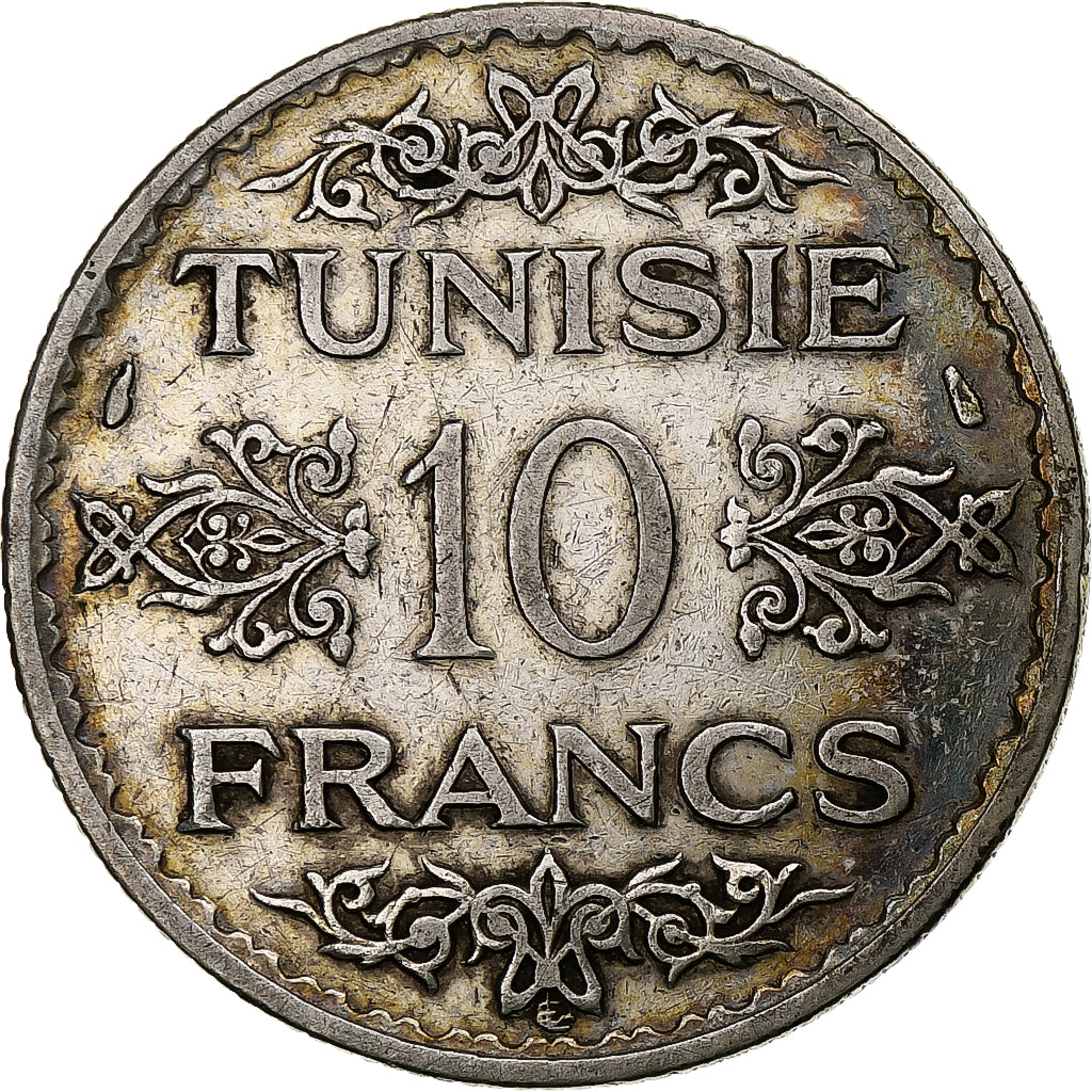 Tunisie, Ahmad Pasha Bey, 10 Francs, 1934, Paris, Argent, TTB, KM:262