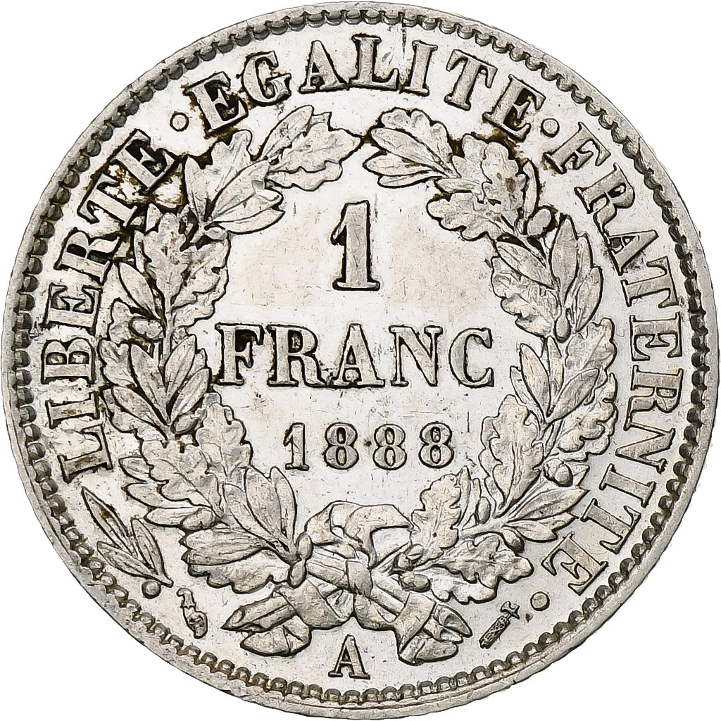France, Franc, Cérès, 1888, Paris, Argent, TTB+, KM:822.1