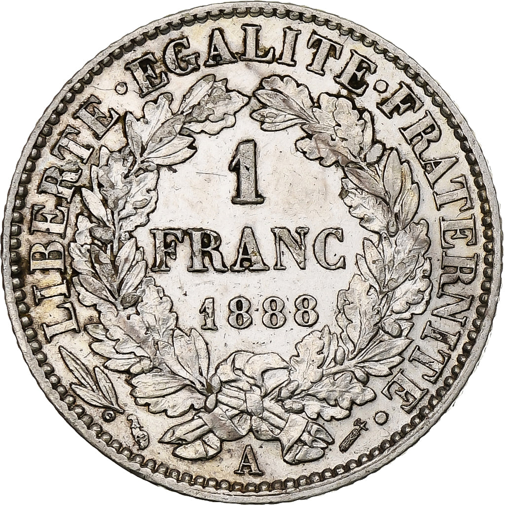 France, Franc, Cérès, 1888, Paris, Silver, AU(50-53), KM:822.1