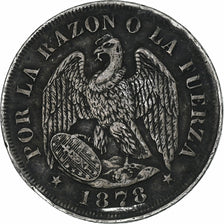 Chile, 20 Centavos, 1878, Silver, VF(30-35), KM:138.1