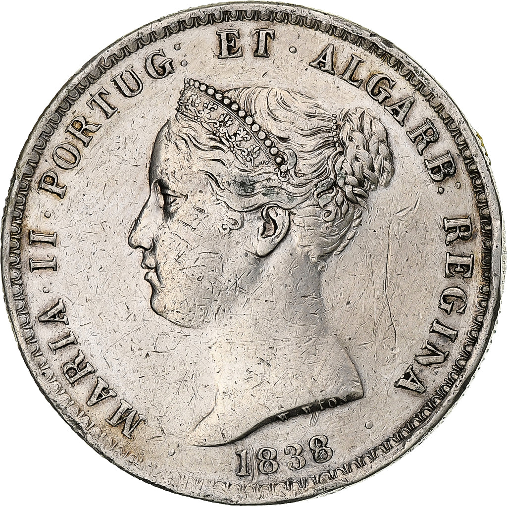 Portugal, Maria II, 1000 Reis, 1838, Silver, EF(40-45), KM:472