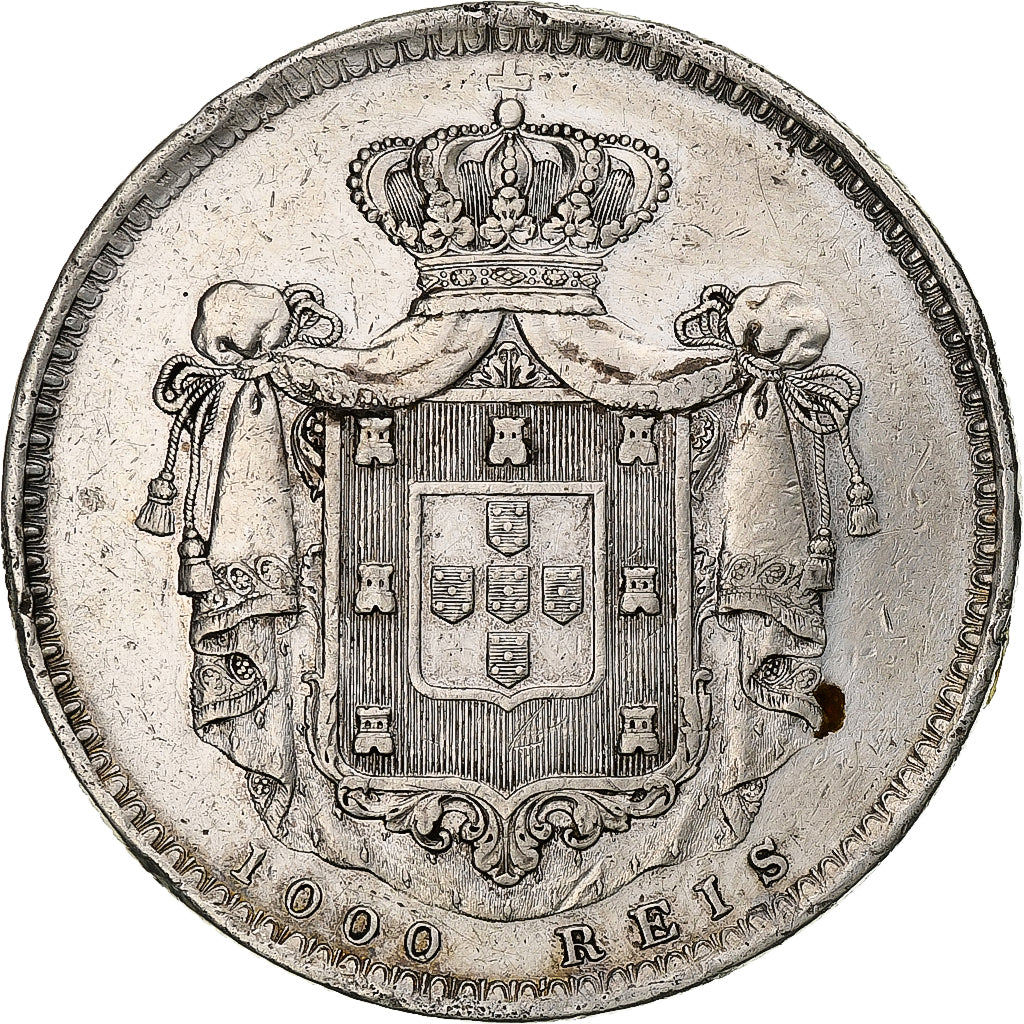Portugal, Maria II, 1000 Reis, 1838, Silver, EF(40-45), KM:472
