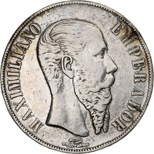 Mexique, Maximilian, Peso, 1866, Mexico City, Argent, TB, KM:388.1