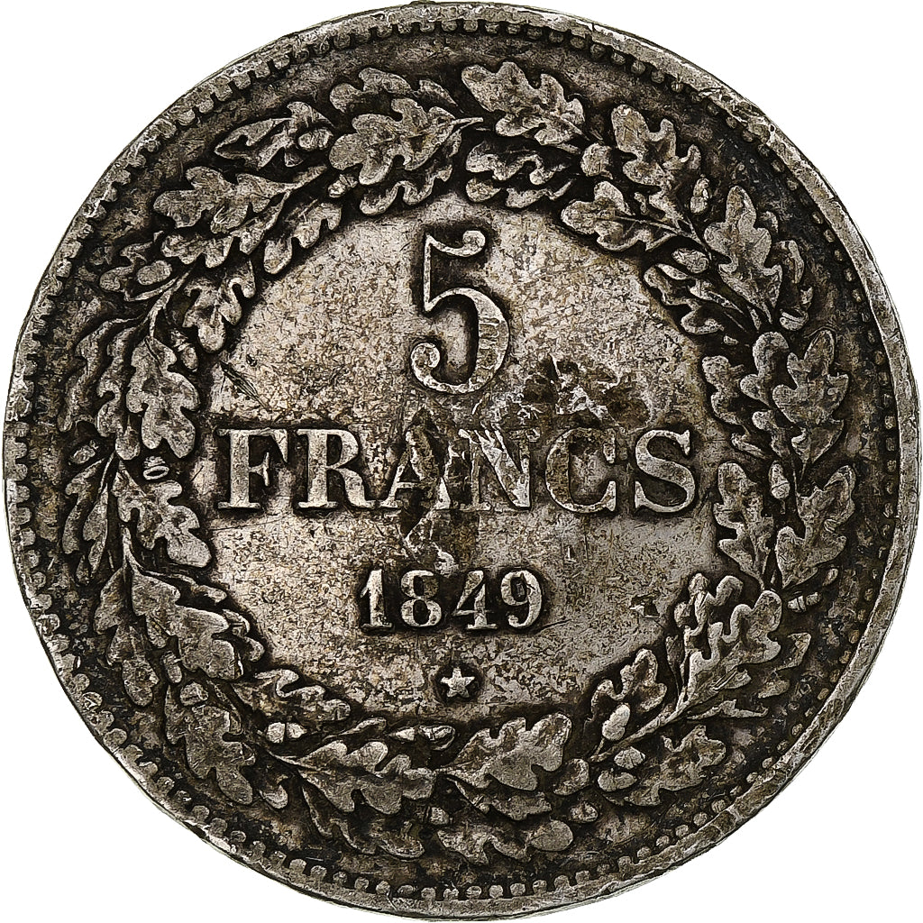 Belgium, Leopold I, 5 Francs, 5 Frank, 1849, Silver, VF(20-25), KM:3.2
