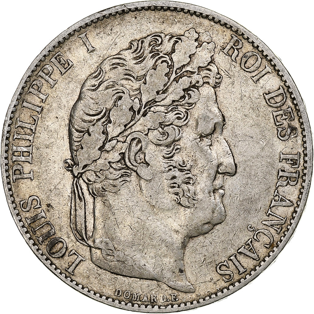 Francja, 5 Francs, Louis-Philippe, 1845, Lille, Srebro, VF(30-35), Gadoury:678a