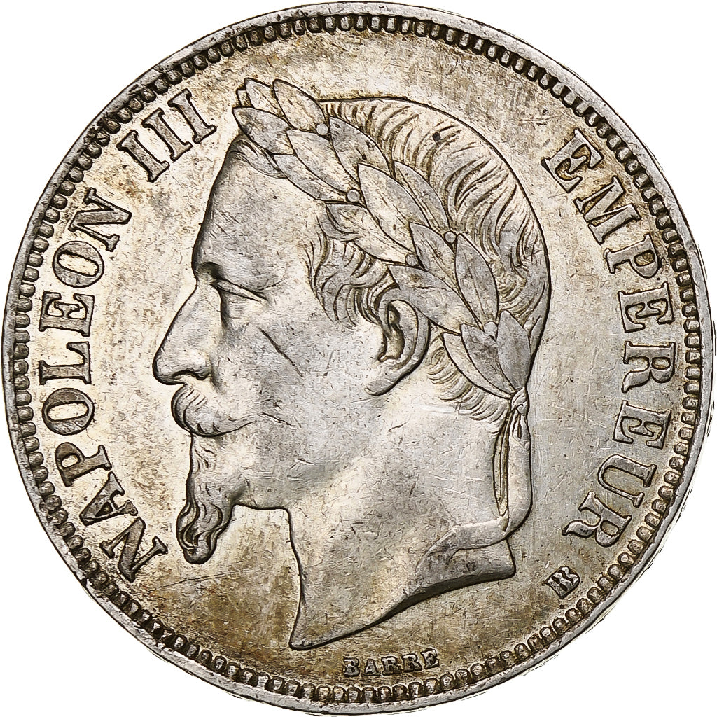 France, 5 Francs, Napoléon III, 1869, Strasbourg, Silver, AU(50-53)