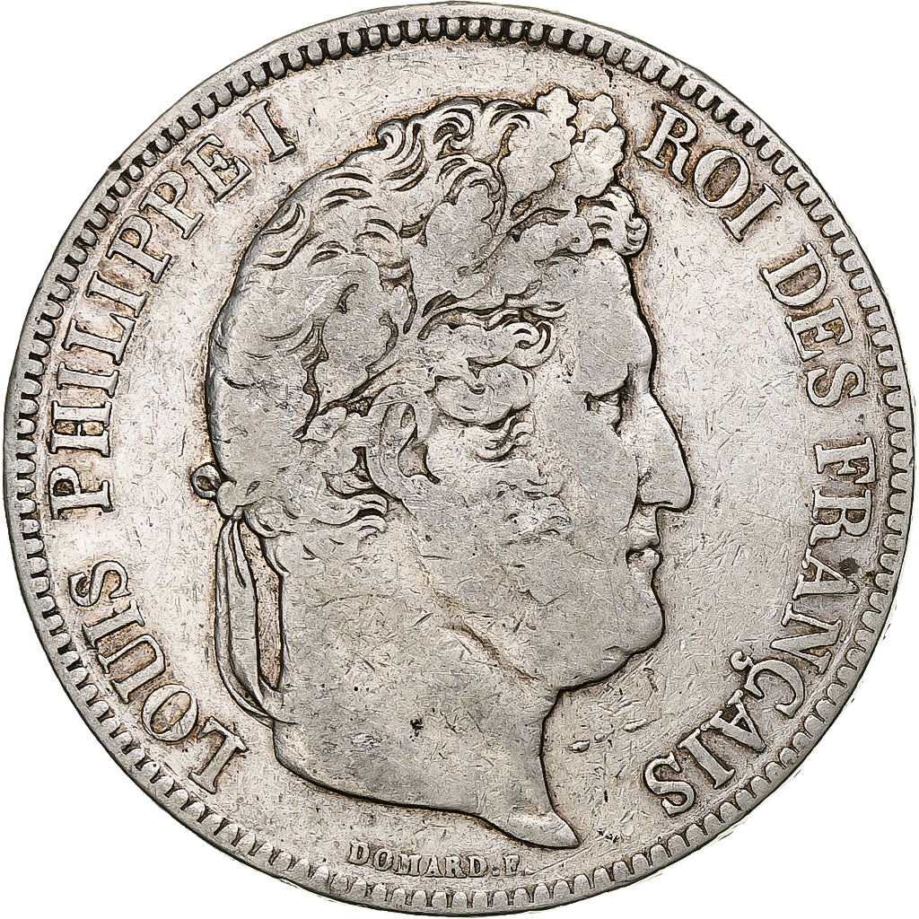 France, 5 Francs, Louis-Philippe, 1834, Bordeaux, Silver, VF(20-25)