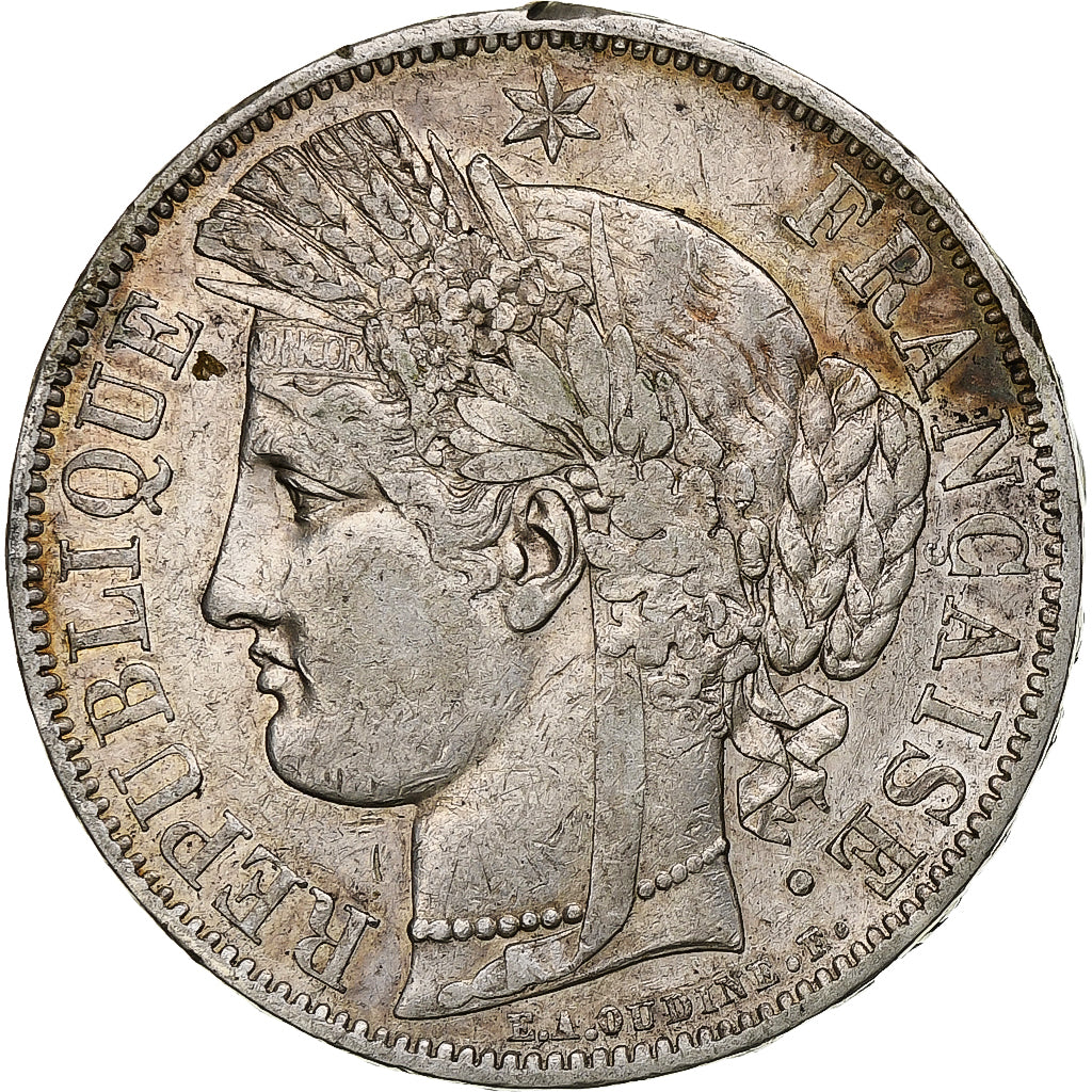 France, 5 Francs, Cérès, 1849, Paris, Silver, EF(40-45), Gadoury:719, KM:761.1