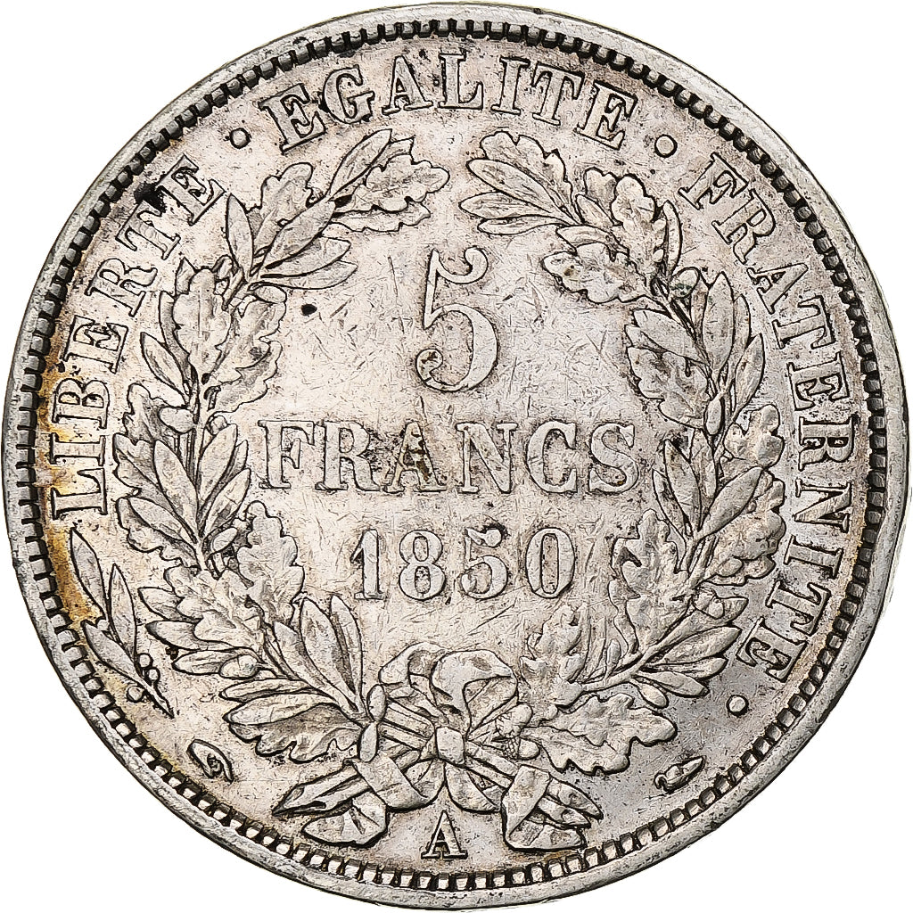 Francia, 5 Francs, Cérès, 1850, Paris, Argento, MB+, Gadoury:719, KM:761.1