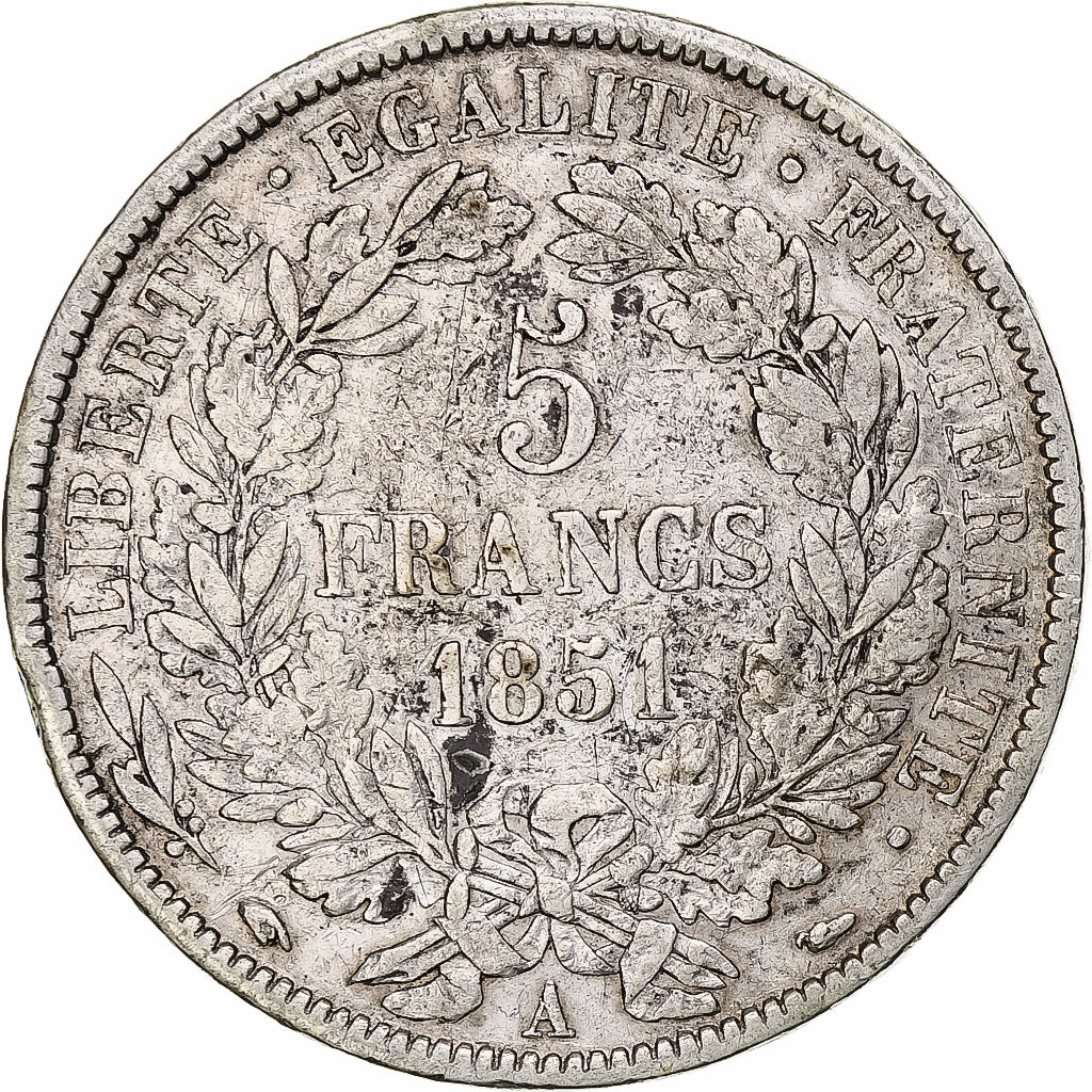 France, 5 Francs, Cérès, 1851, Paris, Silver, VF(30-35), KM:761.1
