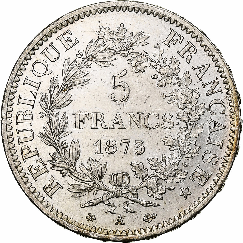 France, 5 Francs, Hercule, 1873, Paris, Argent, SPL, Gadoury:745a, KM:820.1