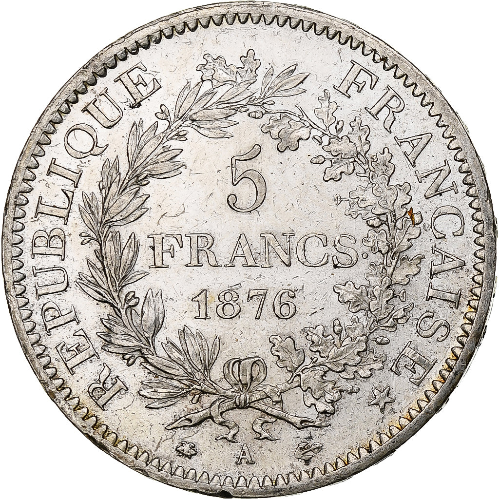 Frankreich, 5 Francs, Hercule, 1876, Paris, Silber, VZ, Gadoury:745a, KM:820.1