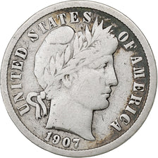 Vereinigte Staaten, Dime, Barber Dime, 1907, Philadelphia, Silber, S, KM:113