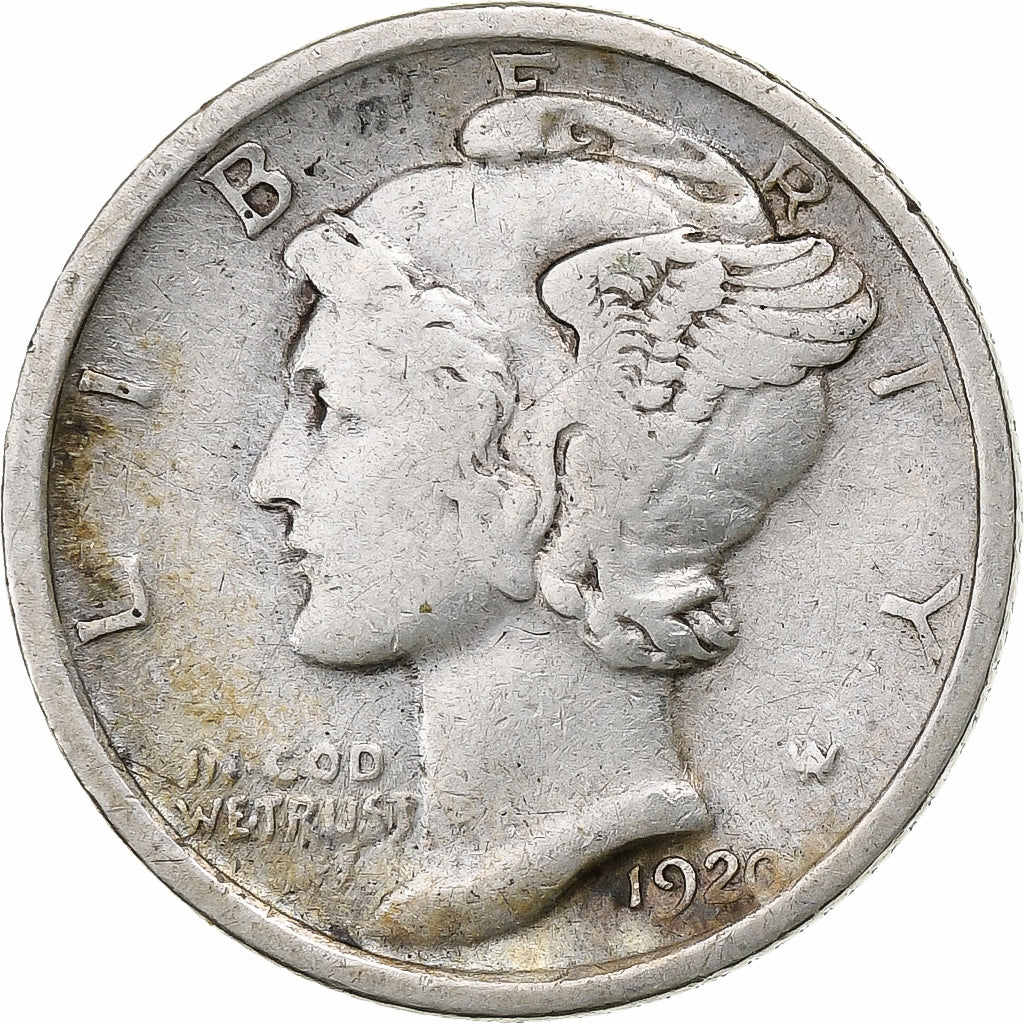Vereinigte Staaten, Dime, Mercury Dime, 1920, Philadelphia, Silber, S, KM:140