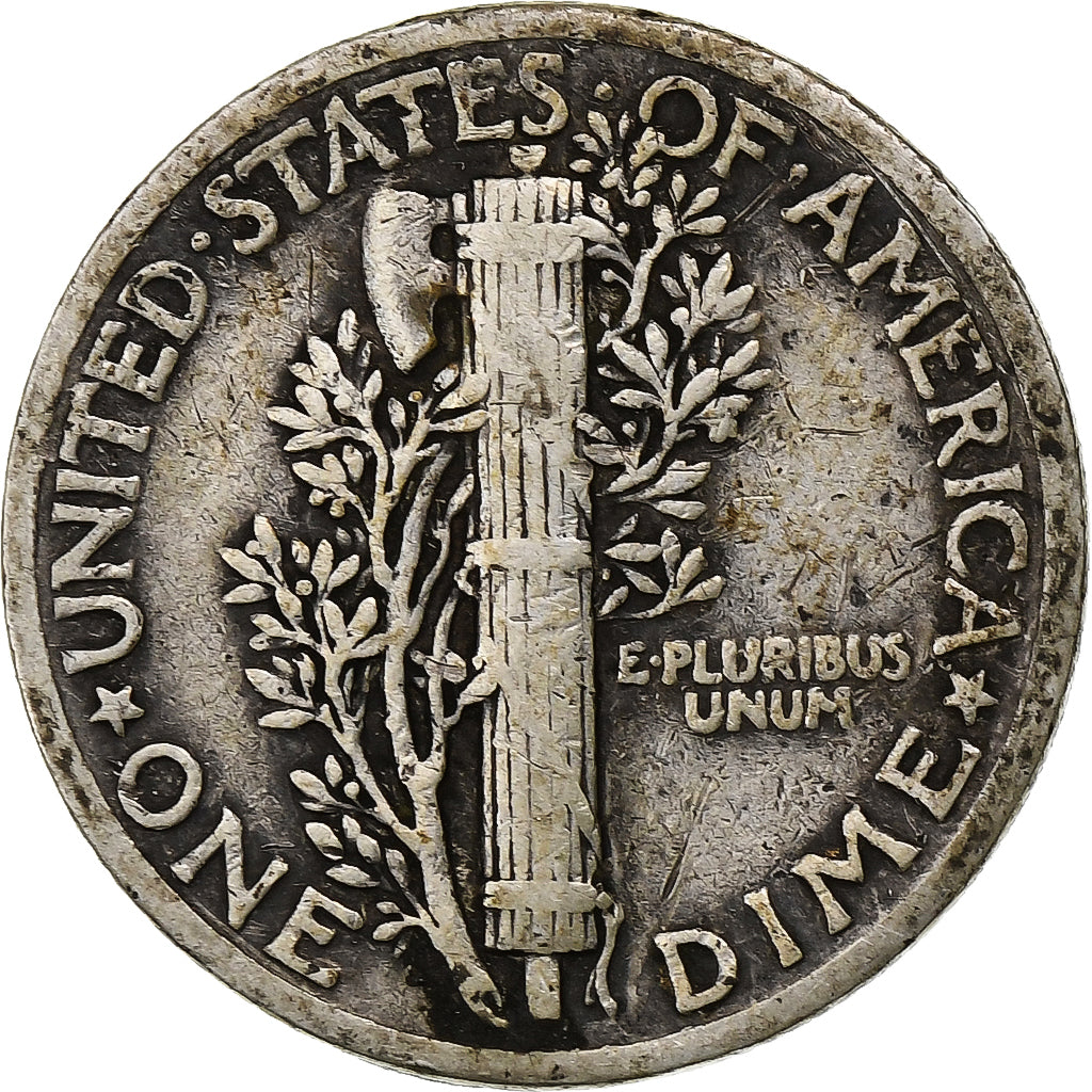 Estados Unidos da América, Dime, Mercury Dime, 1942, Philadelphia, Prata